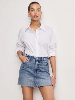 Good American Diamond Denim Mini Skirt